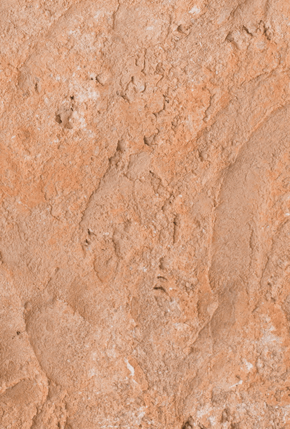 Sfondo fotografico ARGILLA in vinile, con texture ruvida e terrosa, tonalità aranciate e ocra, ideale per food photography rustica e artigianale.