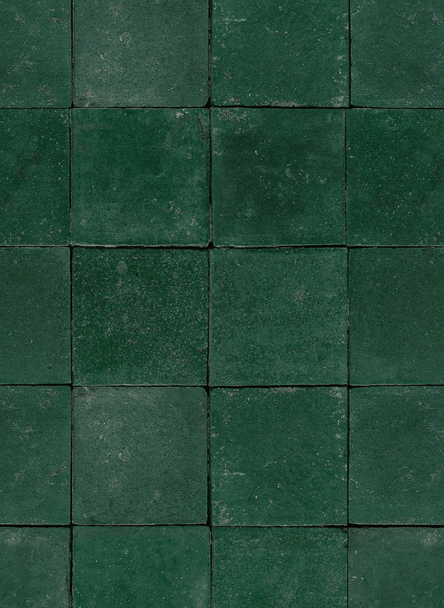 Lo sfondo "Avocado" in vinile, con mattonelle irregolari e tonalità di verde bottiglia, è ideale per food photography, creando profondità e originalità.