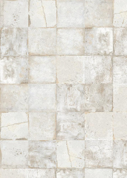 Sfondo piastrelle chiare e dall’aspetto vintage. Tonalità neutra. 