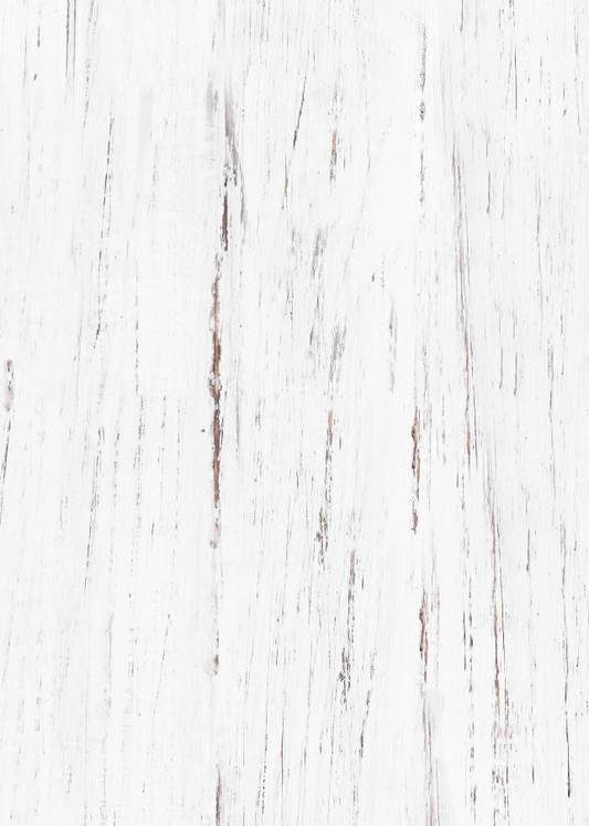  Sfondo fotografico in vinile effetto legno decapato bianco, con dettagli naturali a vista, ideale per set minimalisti e rustico-chic.