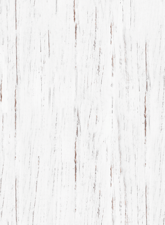  Sfondo fotografico in vinile effetto legno decapato bianco, con dettagli naturali a vista, ideale per set minimalisti e rustico-chic.