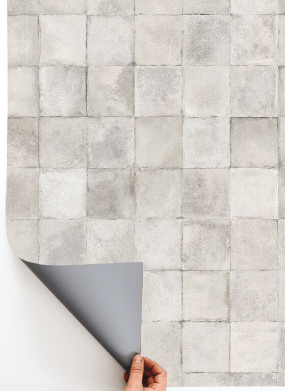 Mod. MELATA: Sfondo in piastrelle retrò tono su tono, neutro ed elegante, ideale per food photography e still life.