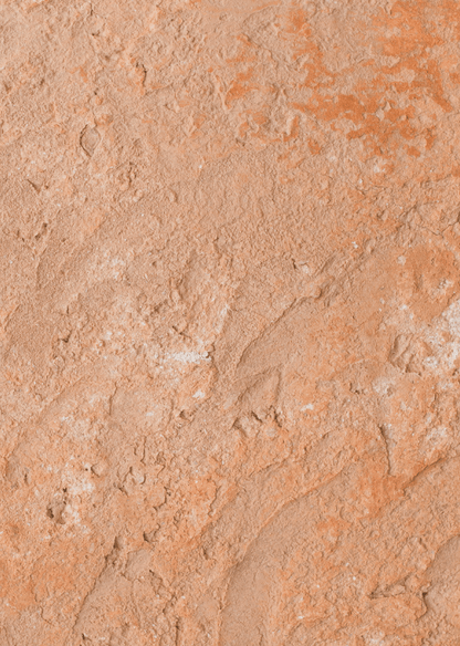 Sfondo fotografico ARGILLA in vinile, con texture ruvida e terrosa, tonalità aranciate e ocra, ideale per food photography rustica e artigianale.