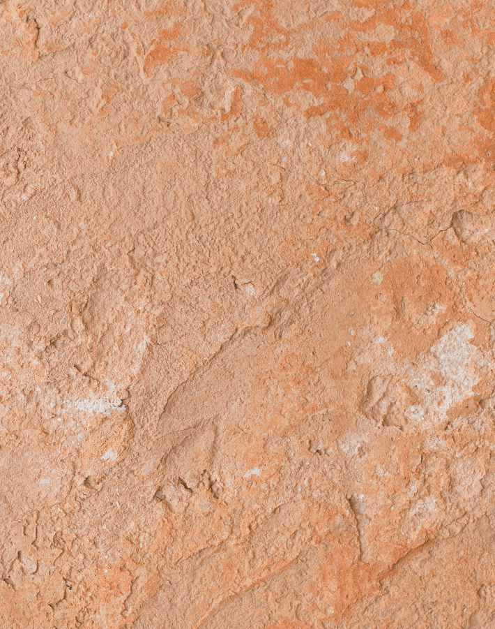 Sfondo fotografico ARGILLA in vinile, con texture ruvida e terrosa, tonalità aranciate e ocra, ideale per food photography rustica e artigianale.