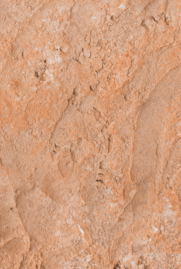 Sfondo fotografico ARGILLA in vinile, con texture ruvida e terrosa, tonalità aranciate e ocra, ideale per food photography rustica e artigianale.