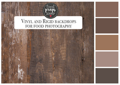 Palette colori utilizzata nello fondo fotografico in vinile con effetto legno scuro rustico e vissuto
