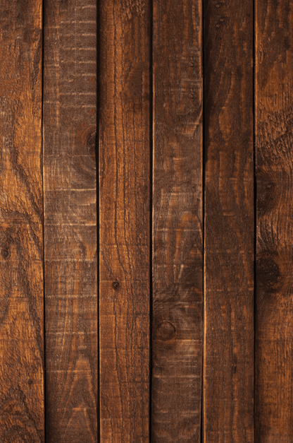 Sfondo fotografico ROVERE in vinile, con doghe di legno sfalsate e texture calda, ideale per food photography rustica e dinamica