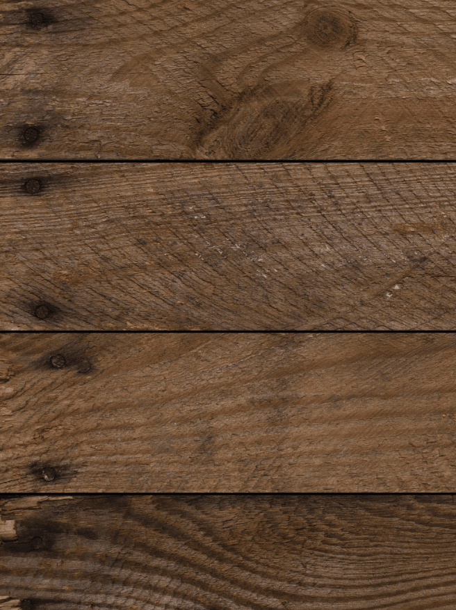 Dettaglio del legno rustico, scuro e a doghe orizzontali