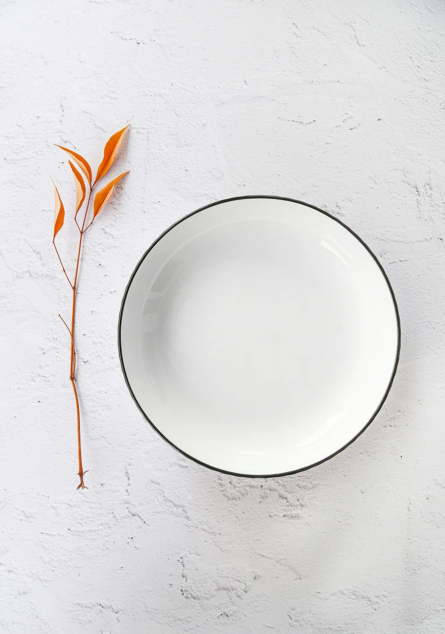 PIATTO IN CERAMICA BORDO SOTTILE NERO