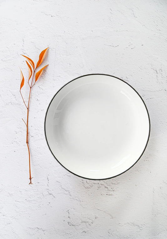 PIATTO IN CERAMICA BORDO SOTTILE NERO