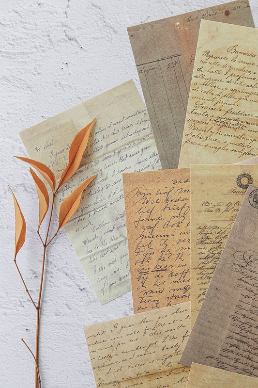 MINI STAMPE VINTAGE MANOSCRITTE – set decorativo per food photography